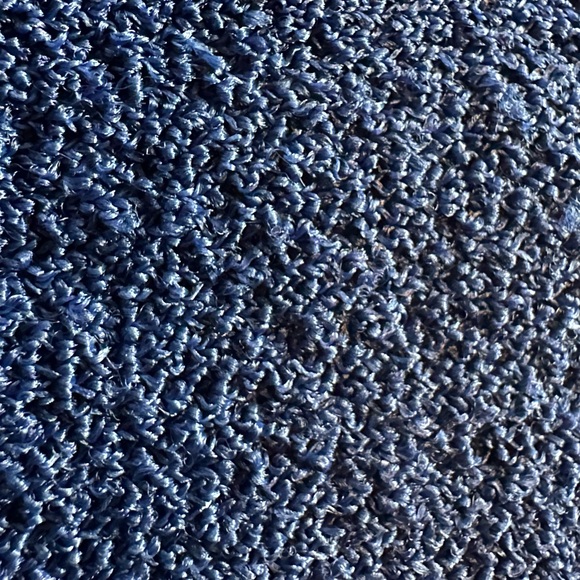 Vintage 1970s Talbott Travler Blue Textured Knit Cardigan Varsity Trim M Dacron - Picture 13 of 15